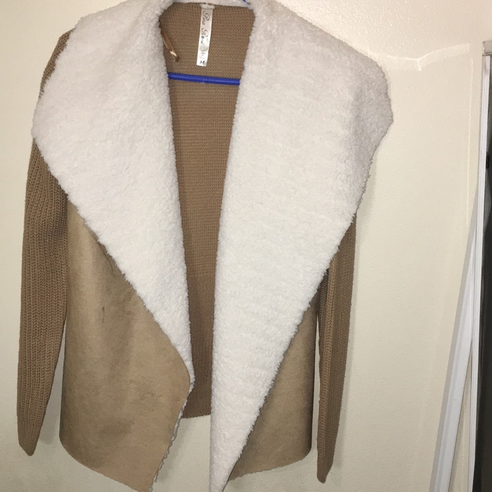 Fur Tan Cardigan